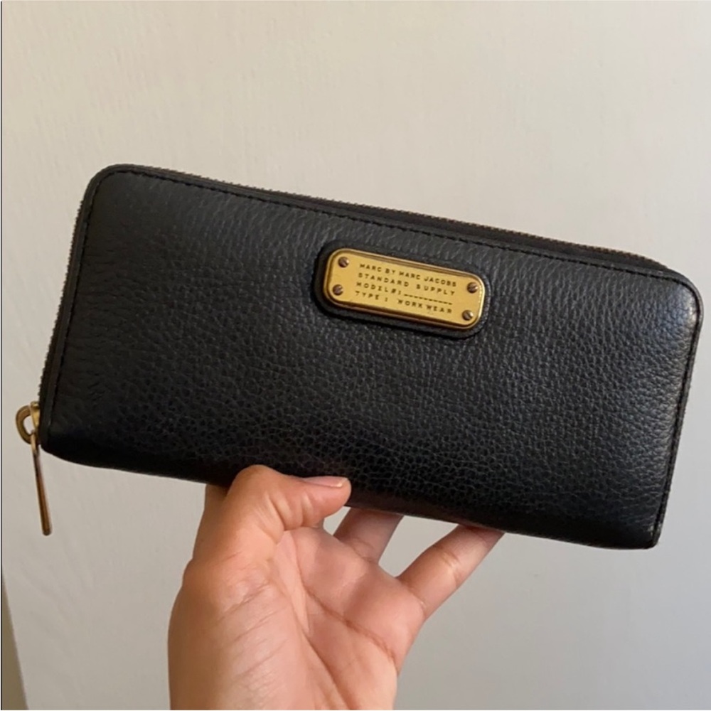 Marc Jacobs Black Wallet with Gold Accents